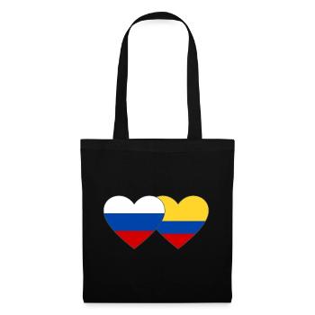 Russia Colombia Flag Heart - Tote Bag - black - Front