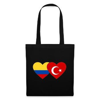 Colombie Turquie Drapeau Coeur - Sac en tissu - noir - Devant