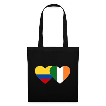 Colombia Ireland Flag Heart - Tote Bag - black - Front