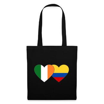 Ireland Colombia Flag Heart - Tote Bag - black - Front