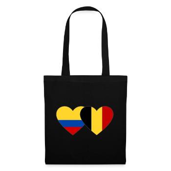 Colombia Belgium Flag Heart - Tote Bag - black - Front