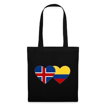 Iceland Colombia Flag Heart - Tote Bag - black - Front