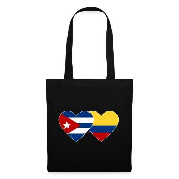 Cuba Colombia Flag Heart - Tote Bag - black - Front