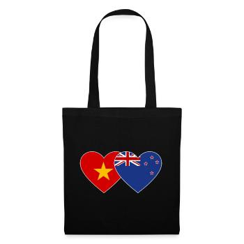 Drapeau Vietnam Nouvelle-Zélande Cœur - Sac en tissu - noir - Devant