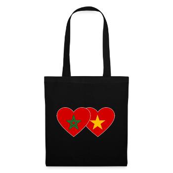 Maroc Vietnam Drapeau Coeur - Sac en tissu - noir - Devant