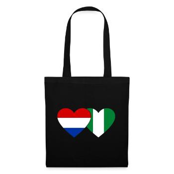 Hollande Nigeria Drapeau Coeur - Sac en tissu - noir - Devant
