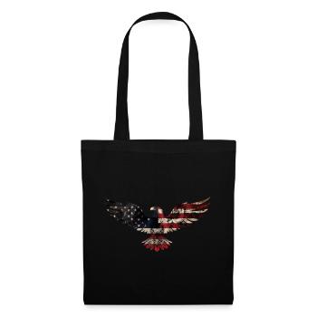 American Flag Eagle Silhouette American Heritage 3 - Stoffbeutel - Schwarz - Vorne