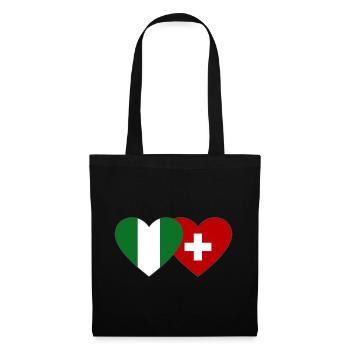 Nigeria Suisse Drapeau Coeur - Sac en tissu - noir - Devant