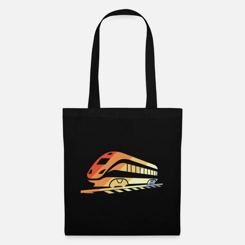 Eisenbahn Retro Stil - Stoffbeutel - Schwarz