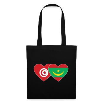 Tunisia Mauritania Flag Heart - Tote Bag - black - Front
