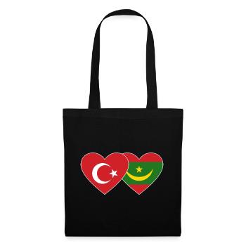 Turkey Mauritania Flag Heart - Tote Bag - black - Front