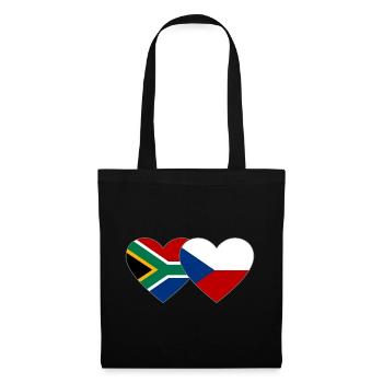 Afrique du Sud Drapeau République Tchèque Coeur - Sac en tissu - noir - Devant