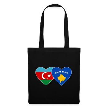 Drapeau de l’Azerbaïdjan au Kosovo Cœur - Sac en tissu - noir - Devant