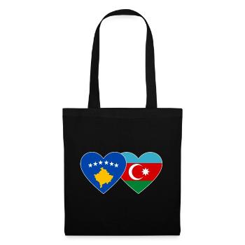 Kosovo Azerbaijan Flag Heart - Tote Bag - black - Front