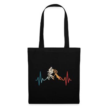 Dirt Biking Heartbeat Motocross Dirt Bike Rider - Tote Bag - black - Front