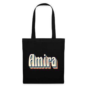 Amira T-Shirt Retro Vintage T-Shirt - Stoffbeutel - Schwarz - Vorne