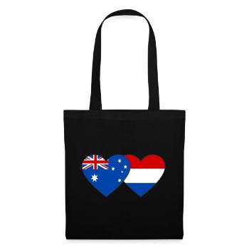 Australie Hollande Drapeau Coeur Drapeau - Sac en tissu - noir - Devant