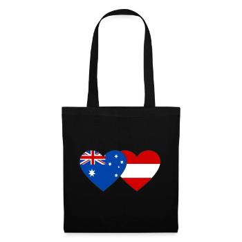 Australie Autriche Drapeau Coeur Drapeau - Sac en tissu - noir - Devant