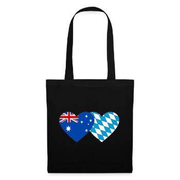 Australia Bavaria Flag Heart - Tote Bag - black - Front