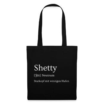 Shetty Shetland poney têtu minuscule avec des sabots - Sac en tissu - noir - Devant