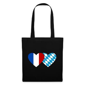 France Bavaria Flag Heart - Tote Bag - black - Front