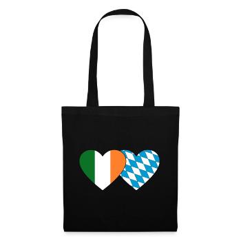Ireland Bavaria Flag Heart - Tote Bag - black - Front