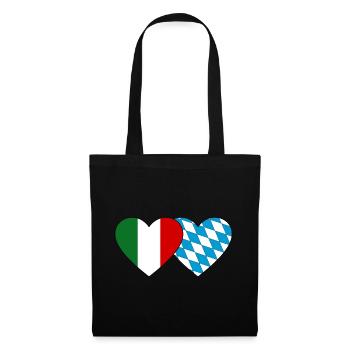 Italy Bavaria Flag Heart - Tote Bag - black - Front