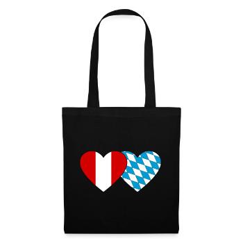 Pérou Bavière Drapeau Coeur - Sac en tissu - noir - Devant