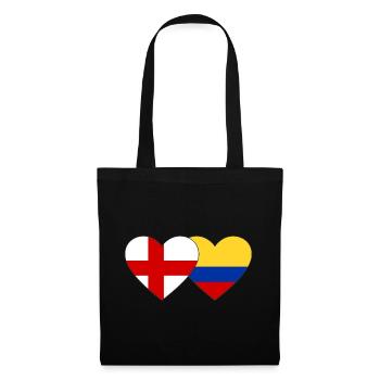 England Colombia Flag Heart - Tote Bag - black - Front