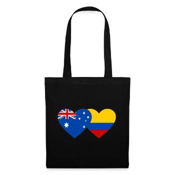 Australia Colombia Flag Heart - Tote Bag - black - Front