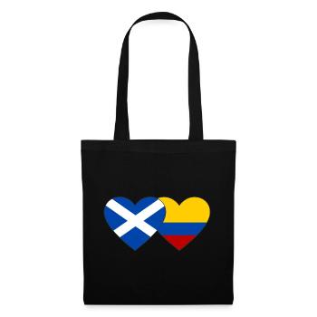 Scotland Colombia Flag Heart - Tote Bag - black - Front