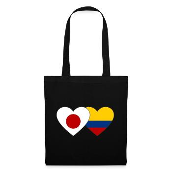 Japan Colombia Flag Heart - Tote Bag - black - Front