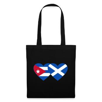Cuba Scotland Flag Heart - Tote Bag - black - Front