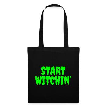 Vert vibrant Sorcière Phrase de début - Sac en tissu - noir - Devant