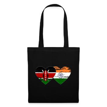 Kenya India Flag Heart Used - Tote Bag - black - Front