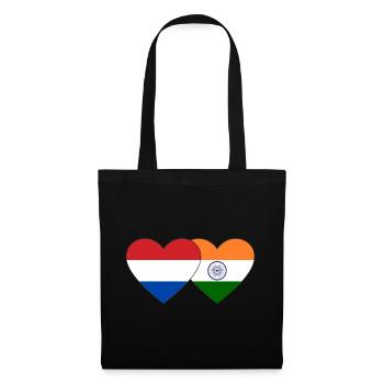Holland India Flag Heart - Tote Bag - black - Front