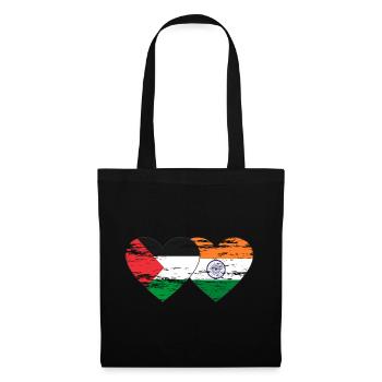 Palestine India Flag Heart Used - Tote Bag - black - Front