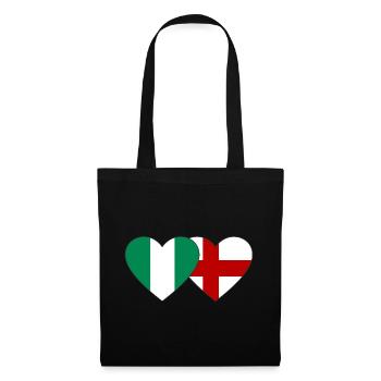 Nigeria England Flag Heart - Tote Bag - black - Front