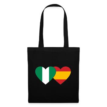 Nigeria Spain Flag Heart - Tote Bag - black - Front