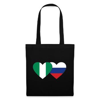 Nigeria Russie Drapeau Coeur - Sac en tissu - noir - Devant