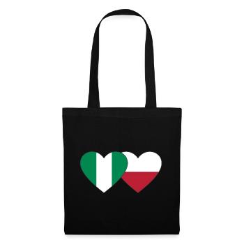 Nigeria Pologne Drapeau Coeur - Sac en tissu - noir - Devant