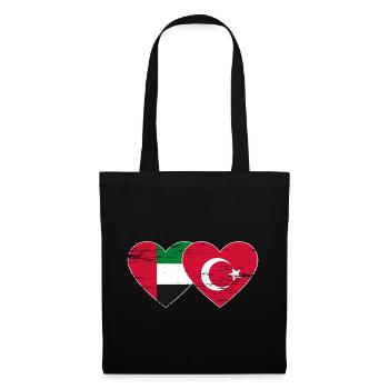 Émirats arabes unis Turquie Drapeau Coeur - Sac en tissu - noir - Devant