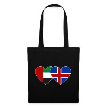 Émirats arabes unis Islande Drapeau Coeur - Sac en tissu - noir - Devant