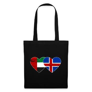 United Arab Emirates Iceland Flag Heart - Tote Bag - black - Front
