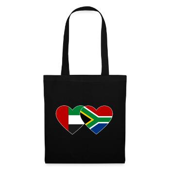 Émirats arabes unis Afrique du Sud Drapeau Coeur - Sac en tissu - noir - Devant