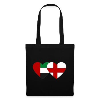 Émirats arabes unis Angleterre Drapeau Coeur - Sac en tissu - noir - Devant