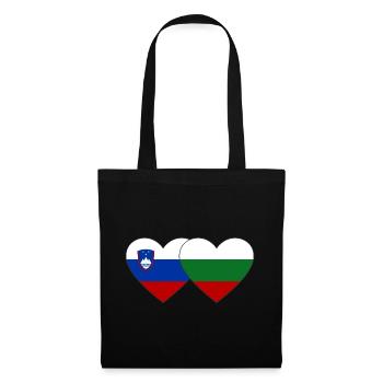 Slowenien Bulgarien Flagge Herz - Stoffbeutel - Schwarz - Vorne