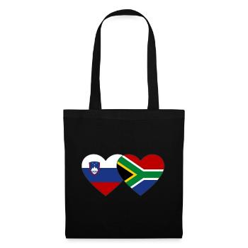 Slowenien Südafrika Flagge Herz - Stoffbeutel - Schwarz - Vorne