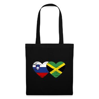 Slovénie Jamaïque drapeau coeur utilisé - Sac en tissu - noir - Devant