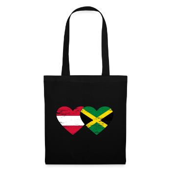 Autriche Jamaïque Drapeau Coeur utilisé - Sac en tissu - noir - Devant